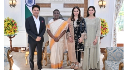 Cricket legend Shri Sachin Tendulkar called on the President of India