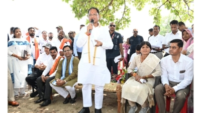 Sushasan Choupal with Baiga Community held under Mahua Tree in Chuktipani headed by CM Vishnudev Sai