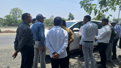 लोक निर्माण विभाग के सचिव मुकेश कुमार बंसल ने सड़क कार्यो का निरीक्षण किया