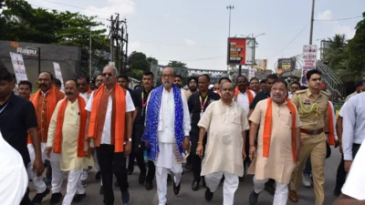 गांधी-शास्त्री जयंती पर सेवा संकल्प अभियान के तहत राजधानी में पदयात्रा