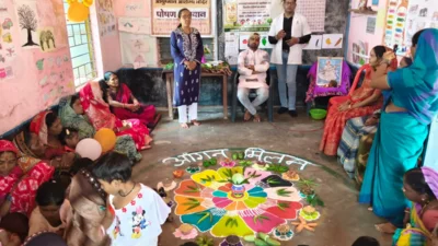 बुनगा के पांच आंगनबाड़ी केंद्रों में हुआ आंगन मिलन सेवा कार्यक्रम
