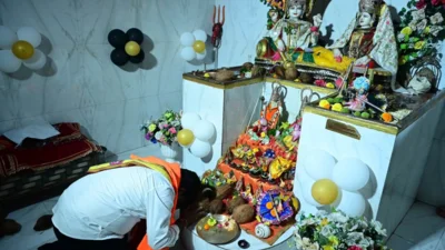 रामधुनी कार्यक्रम में शामिल हुए उप मुख्यमंत्री शर्मा एवं कवर्धा विधायक विजय शर्मा